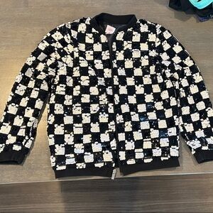 Kids Black and White Checkered Jacket